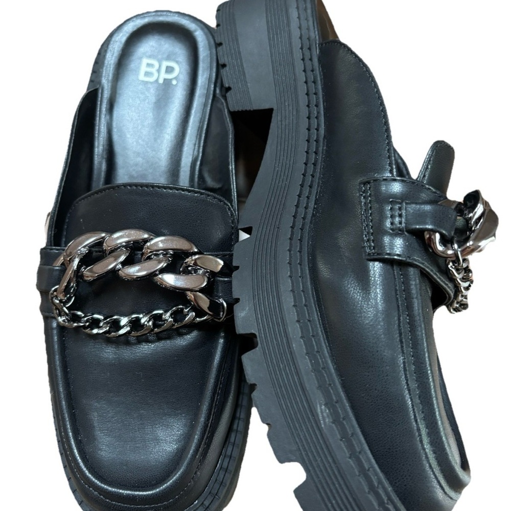 BP woman’s  Black Loafers with Chain Detail